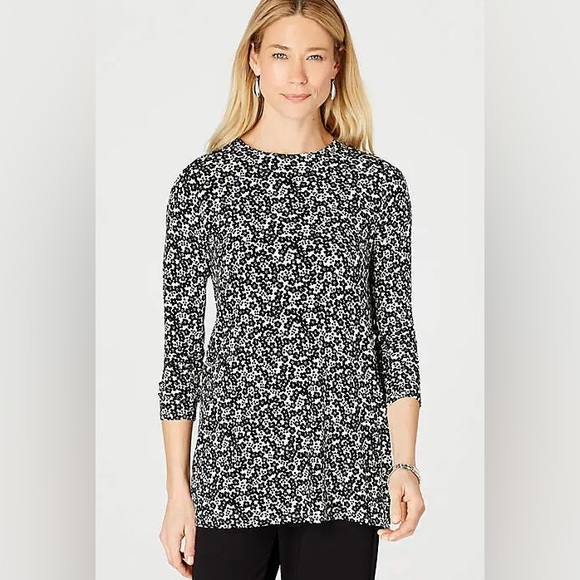 J Jill Wearever Multi Print Cape Back Tunic - Picture 4 of 14